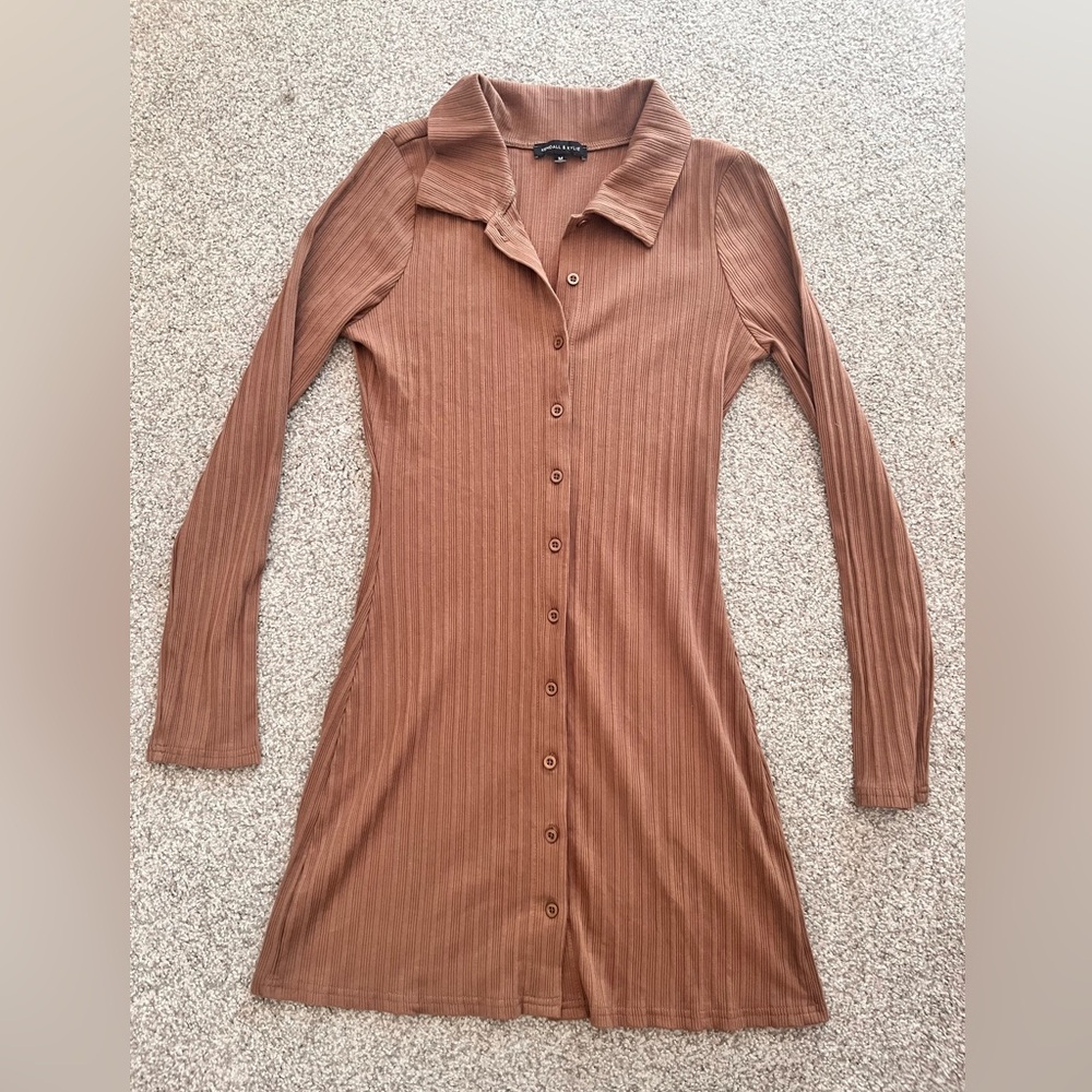 Kendall & Kylie Brown Button Dress